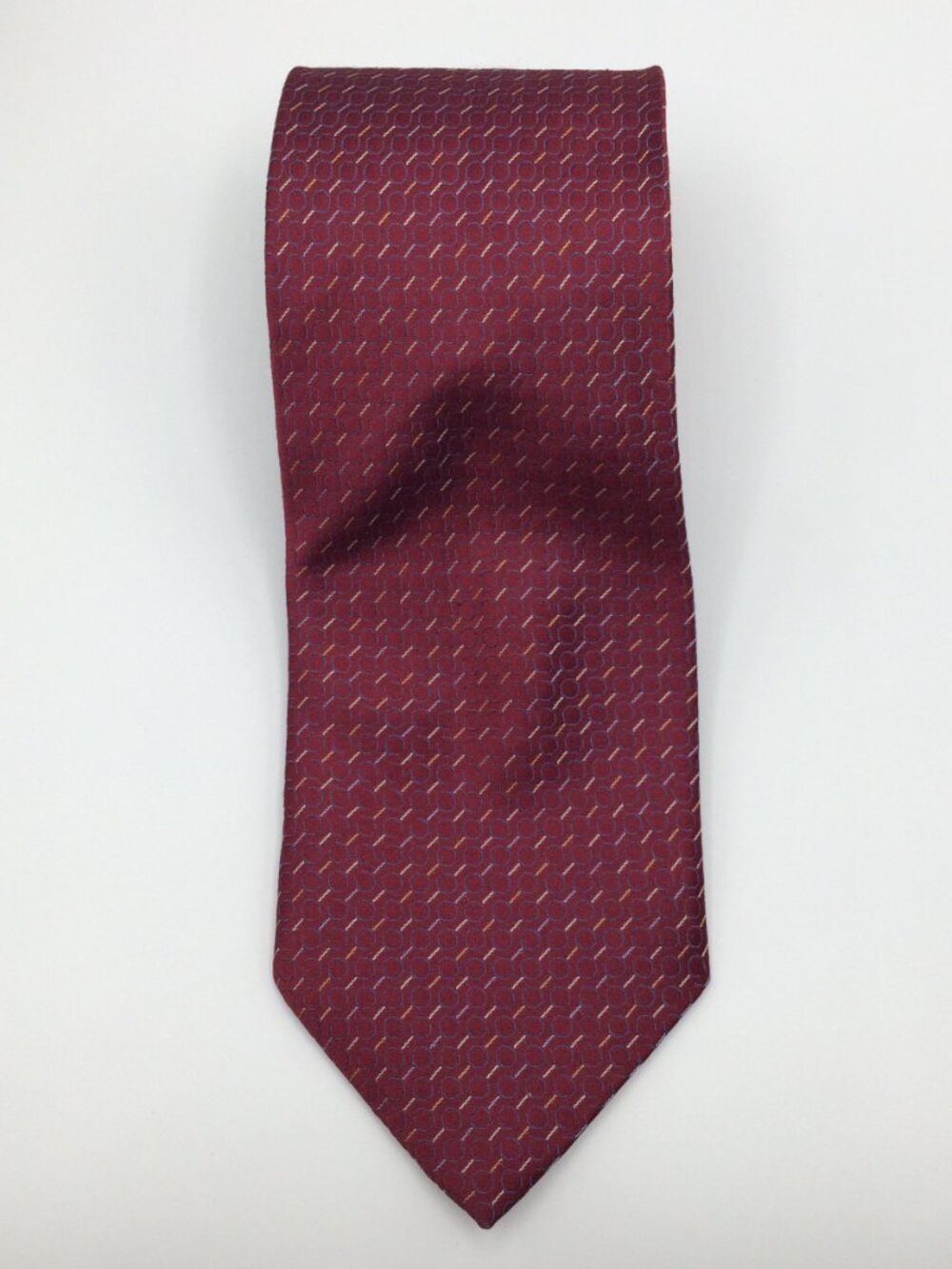 Perry Ellis Portfolio Men's burgundy 100% Silk 4" X 63" Bias Tie